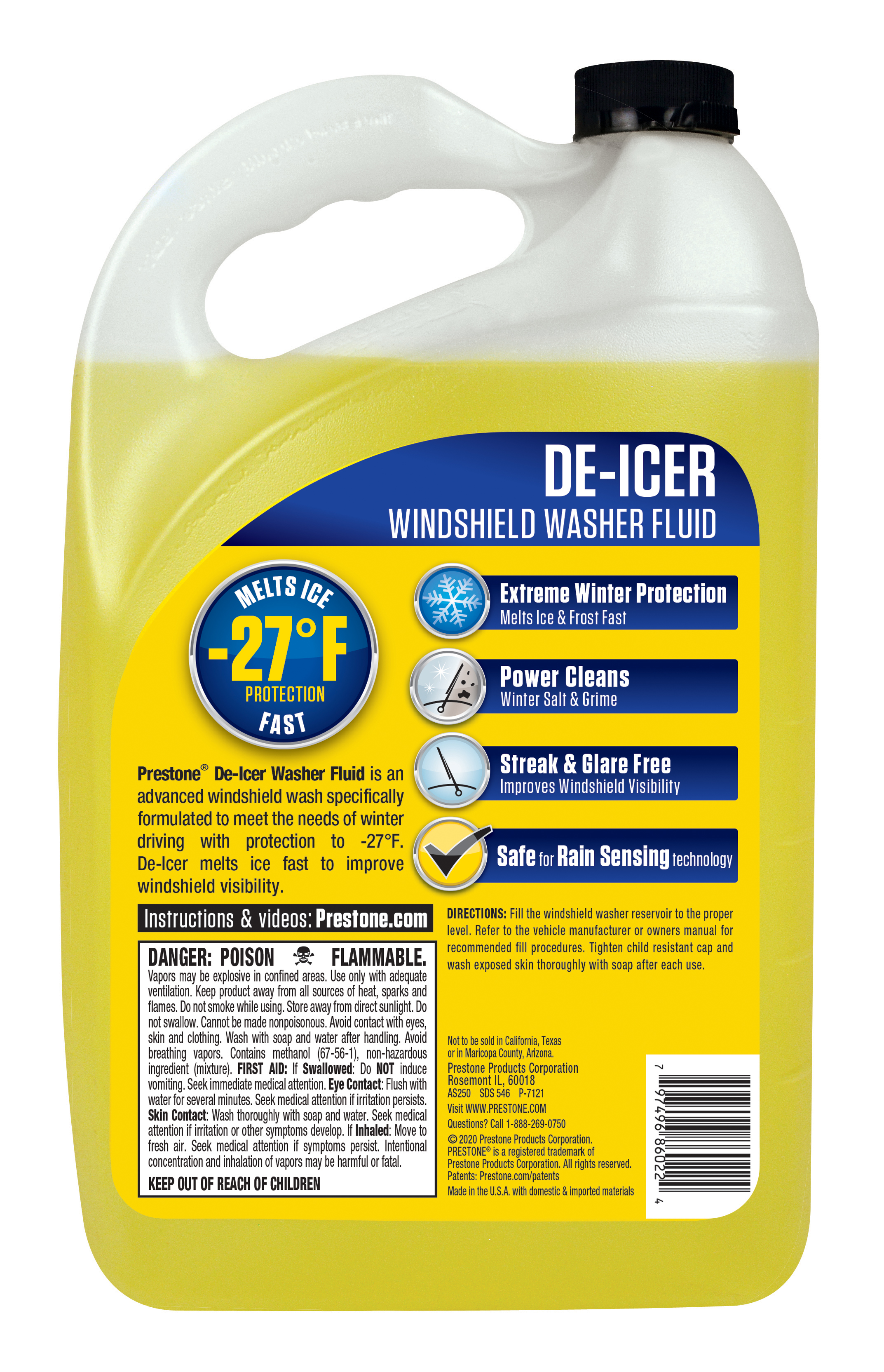 Prestone De-Icer Windshield Washer Fluid, -27 Degrees 
